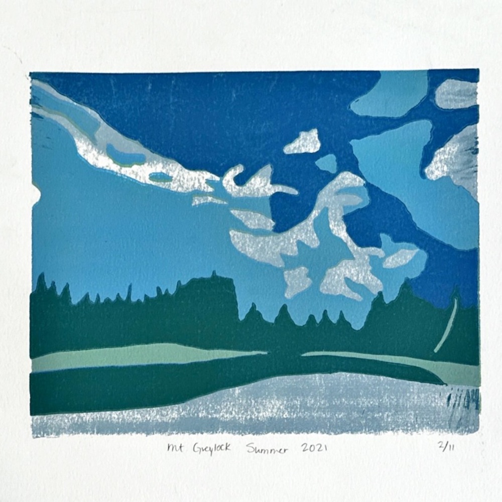 Blue and Green Landscape Art Print
